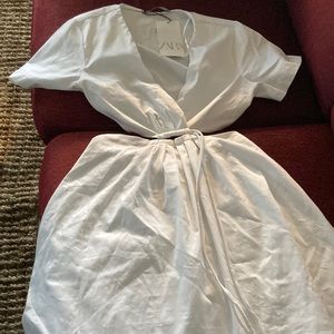 Zara white cotton mini dress